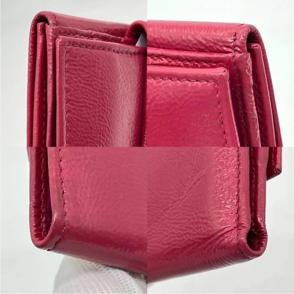 Yves Saint Laurent Red Leather Wallet - Picture 7 of 13